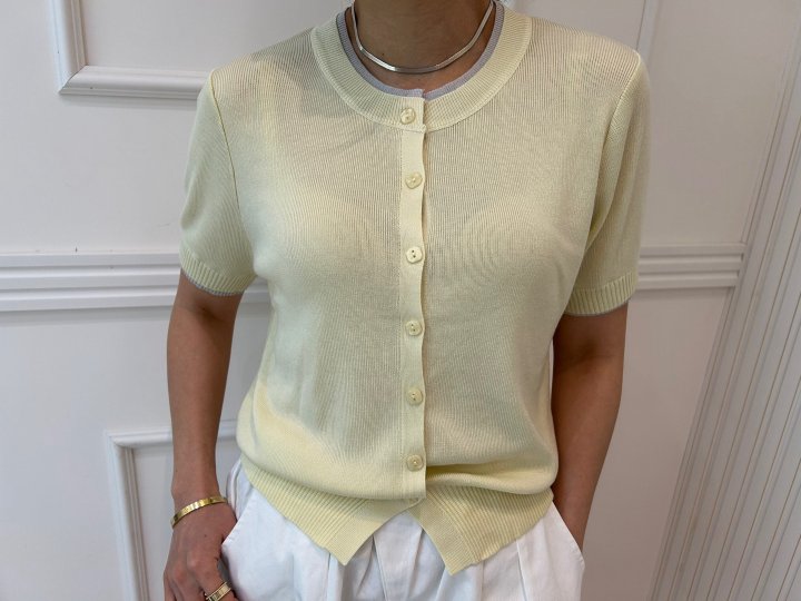 Pearls room - Korean Women Fashion - #momslook - Colored Round Cardigan - 6