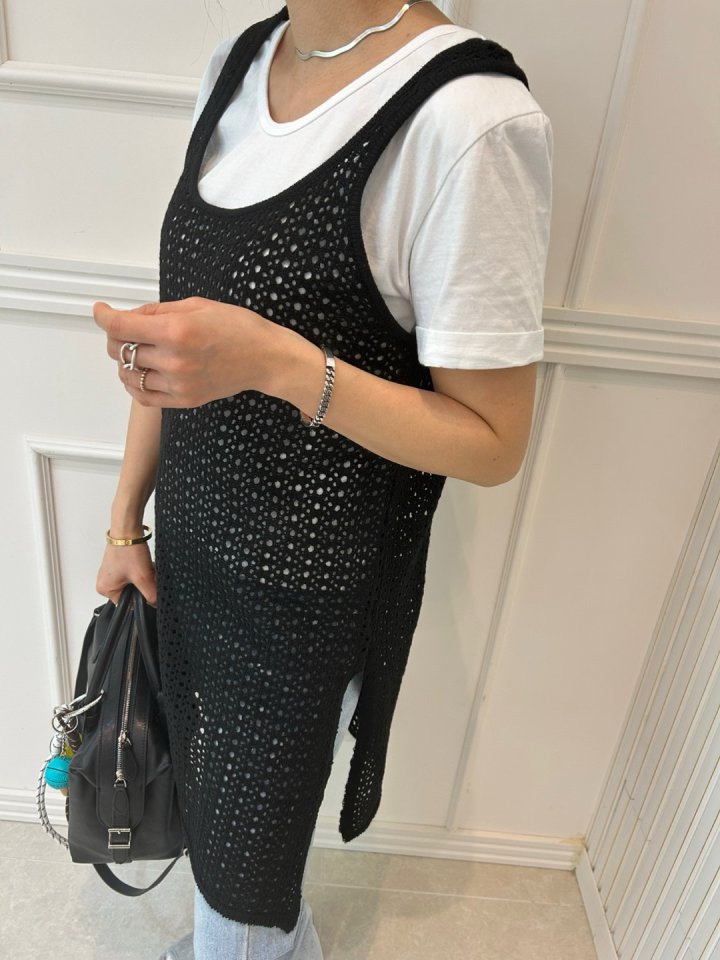 Pearls room - Korean Women Fashion - #vintagekidsstyle - Sleeveless Knit One-piece - 4