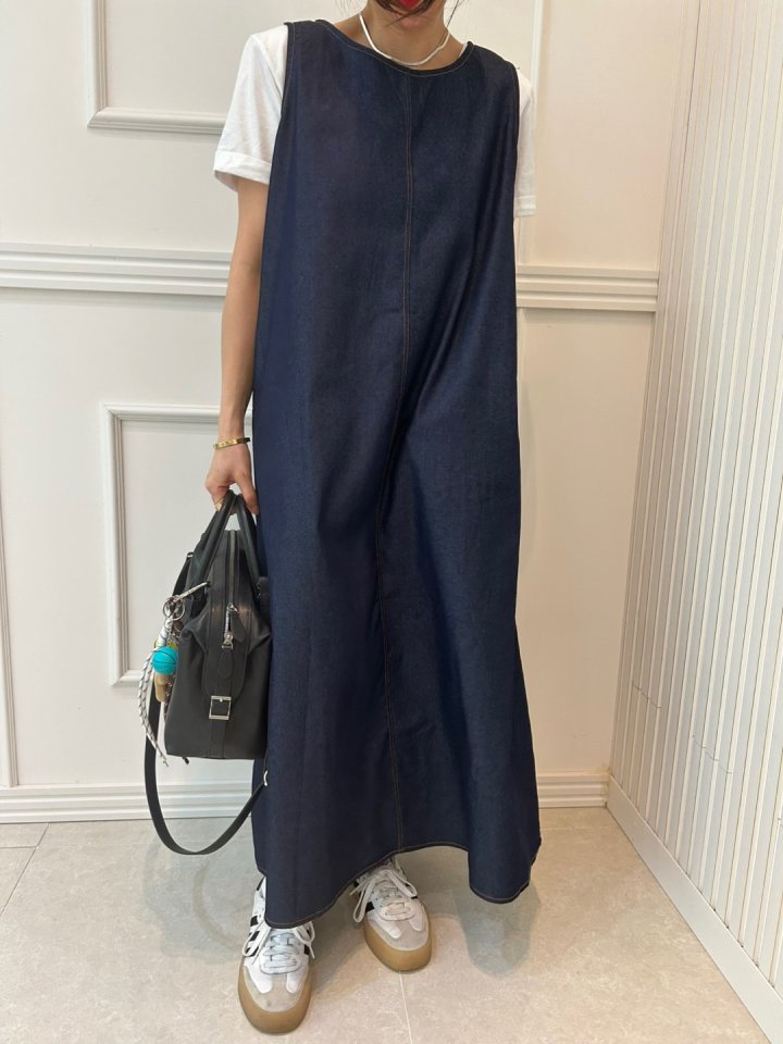 Pearls room - Korean Women Fashion - #pursuepretty - Blue Long One-piece