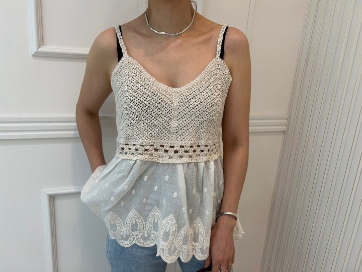Pearls room - Korean Women Fashion - #pursuepretty - Knit Sleeveless Top - 2