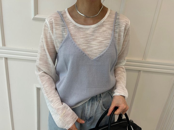 Pearls room - Korean Women Fashion - #restrostyle - Strap Sleeveless Set - 8
