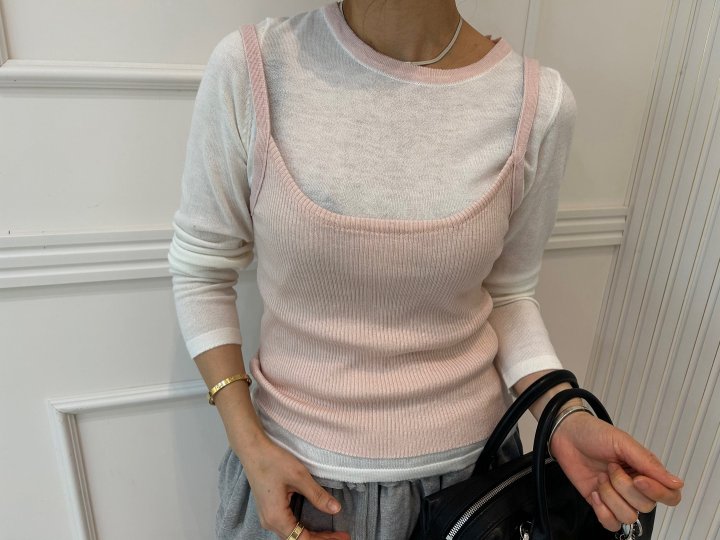 Pearls room - Korean Women Fashion - #romanticstyle - Raglan Knit Set - 2