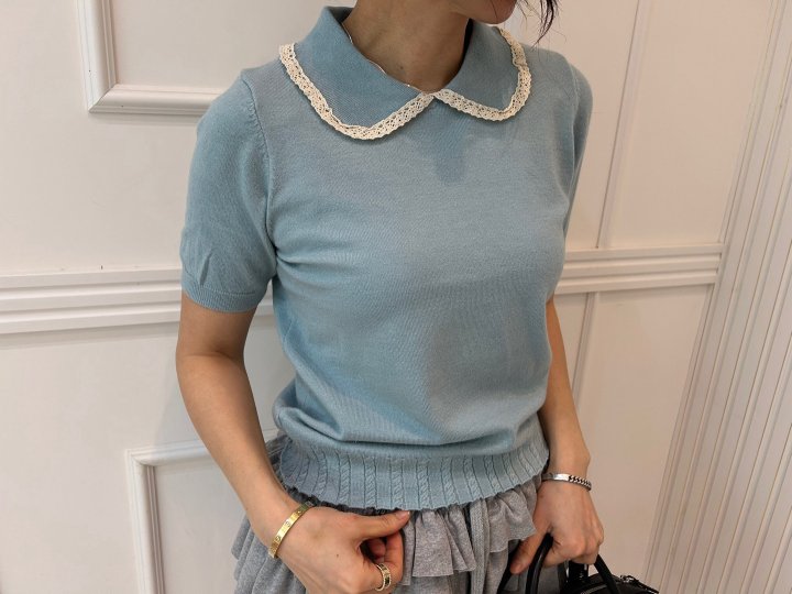 Pearls room - Korean Women Fashion - #romanticstyle - Round Collar Knit