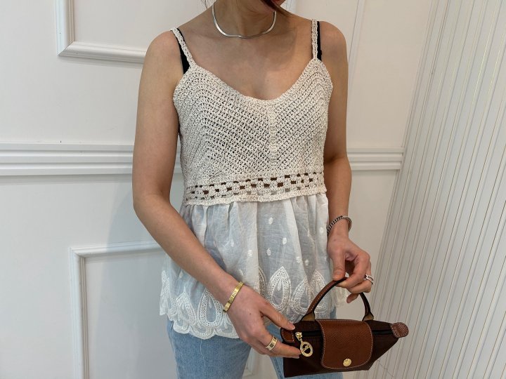 Pearls room - Korean Women Fashion - #restrostyle - Knit Sleeveless Top - 4