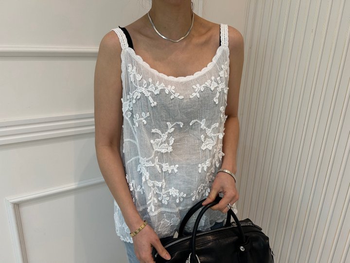 Pearls room - Korean Women Fashion - #romanticstyle - Lovely Sleeveless Top - 2