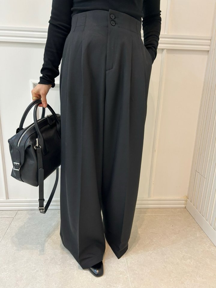 Pearls room - Korean Women Fashion - #shopsmall - Two Button Pants
