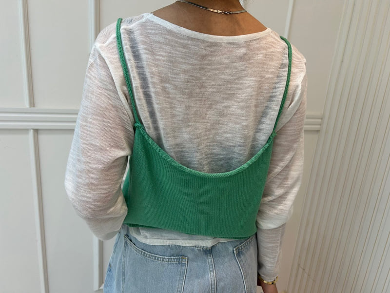 Pearls room - Korean Women Fashion - #thatsdarling - Strap Sleeveless Set - 11