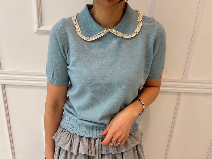 Pearls room - Korean Women Fashion - #thatsdarling - Round Collar Knit - 3