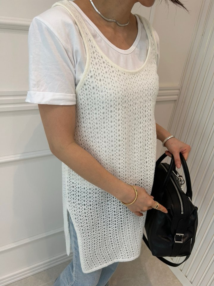 Pearls room - Korean Women Fashion - #thelittlethings - Sleeveless Knit One-piece - 9