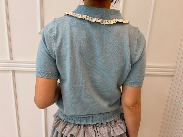 Pearls room - Korean Women Fashion - #thatsdarling - Round Collar Knit - 4