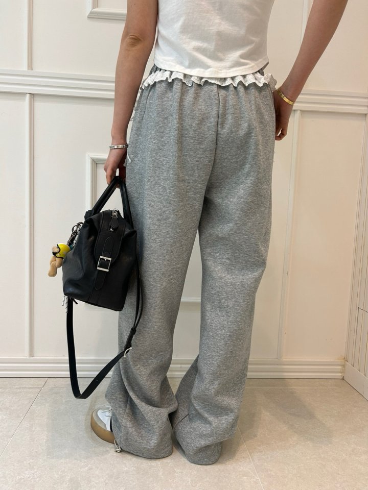 Pearls room - Korean Women Fashion - #thatsdarling - Lace String Slacks - 4