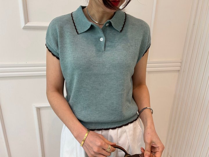 Pearls room - Korean Women Fashion - #thelittlethings - Wave Collar Knit Top