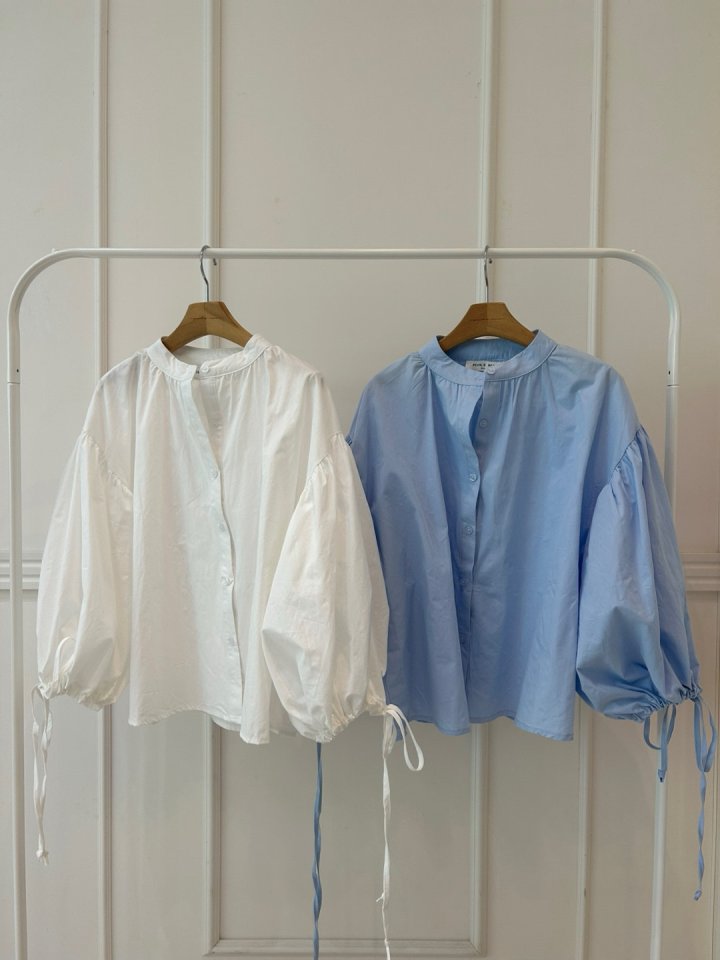 Pearls room - Korean Women Fashion - #vintageinspired - Shirring Blouse - 10