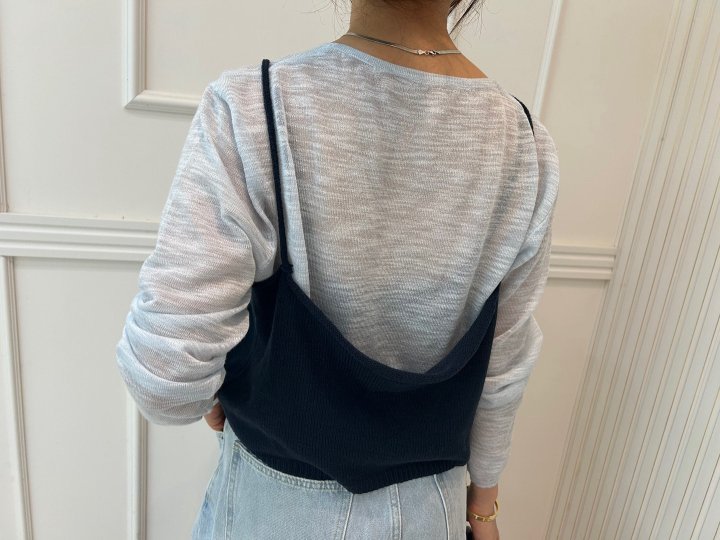 Pearls room - Korean Women Fashion - #vintageinspired - Strap Sleeveless Set - 5