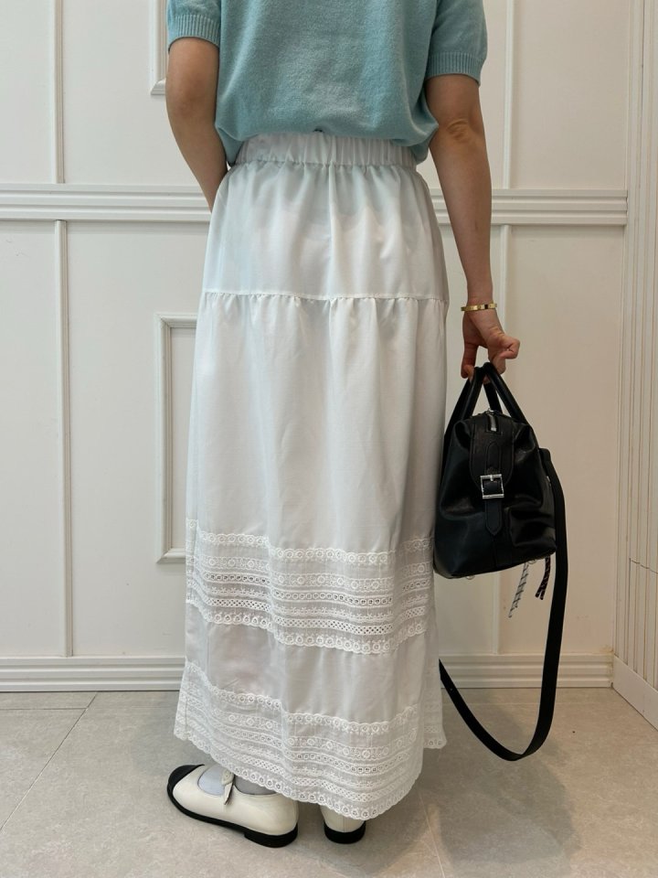Pearls room - Korean Women Fashion - #momslook - Lace Skirt - 4