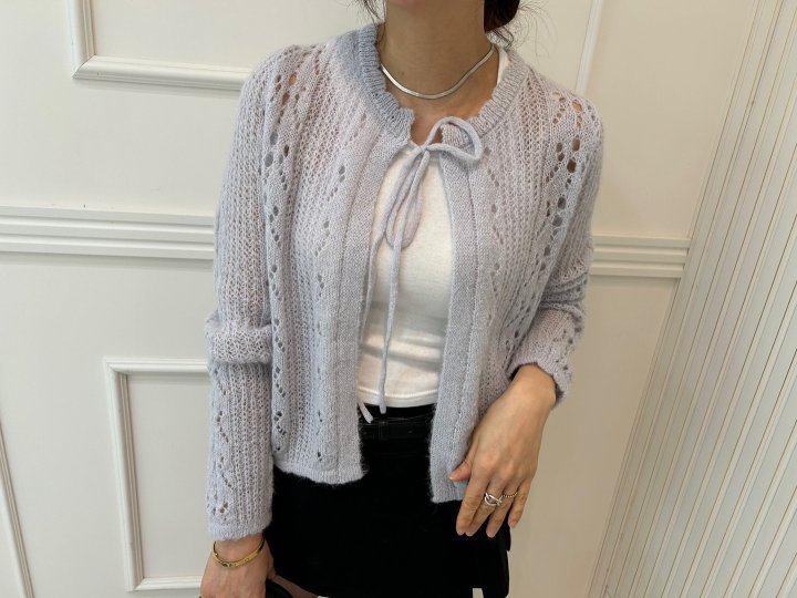 Pearls room - Korean Women Fashion - #womensfashion - Mine Ribbon Cardigan - 9