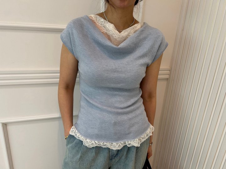 Pearls room - Korean Women Fashion - #womensfashion - Lace Turtle Knit - 2
