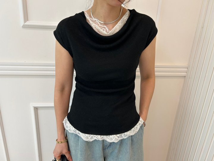 Pearls room - Korean Women Fashion - #womensfashion - Lace Turtle Knit - 8