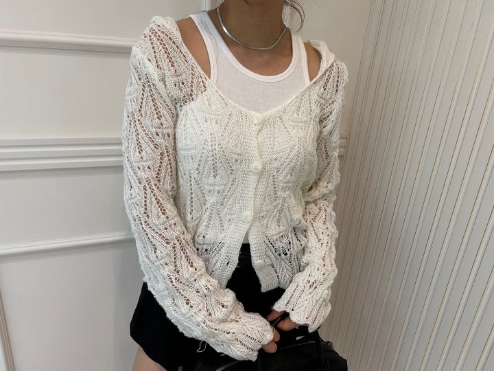 Pearls room - Korean Women Fashion - #womensfashion - Hood Cardigan