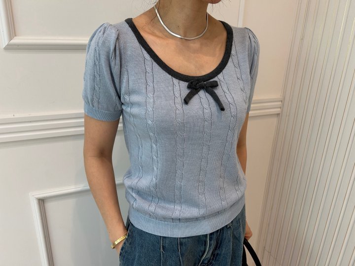 Pearls room - Korean Women Fashion - #momslook - Ribbon Knit - 4