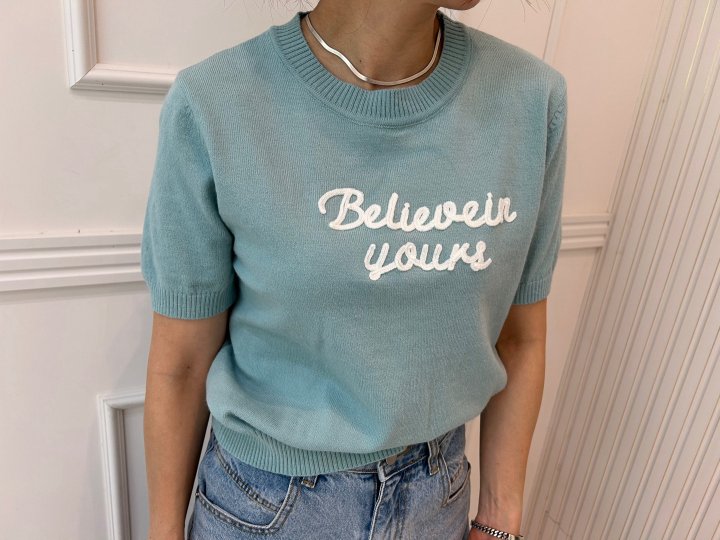 Pearls room - Korean Women Fashion - #womensfashion - Lettering Knit - 10