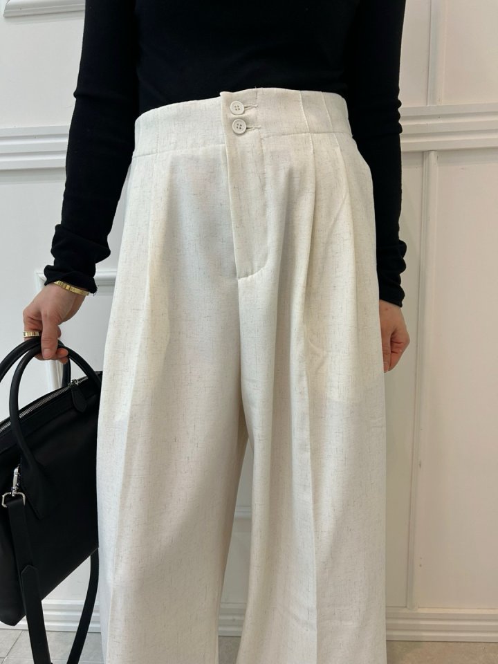 Pearls room - Korean Women Fashion - #womensfashion - Two Button Pants - 7