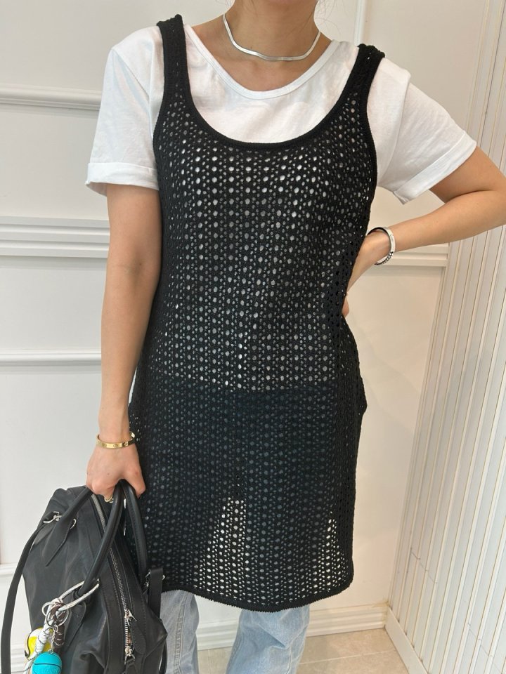 Pearls room - Korean Women Fashion - #womensfashion - Sleeveless Knit One-piece