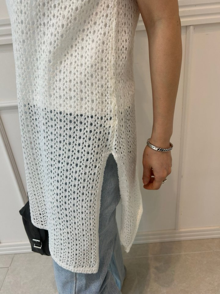 Pearls room - Korean Women Fashion - #womensfashion - Sleeveless Knit One-piece - 11