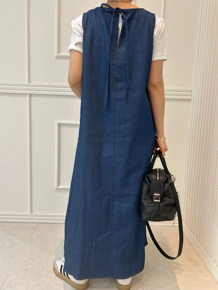Pearls room - Korean Women Fashion - #womensfashion - Blue Long One-piece - 10