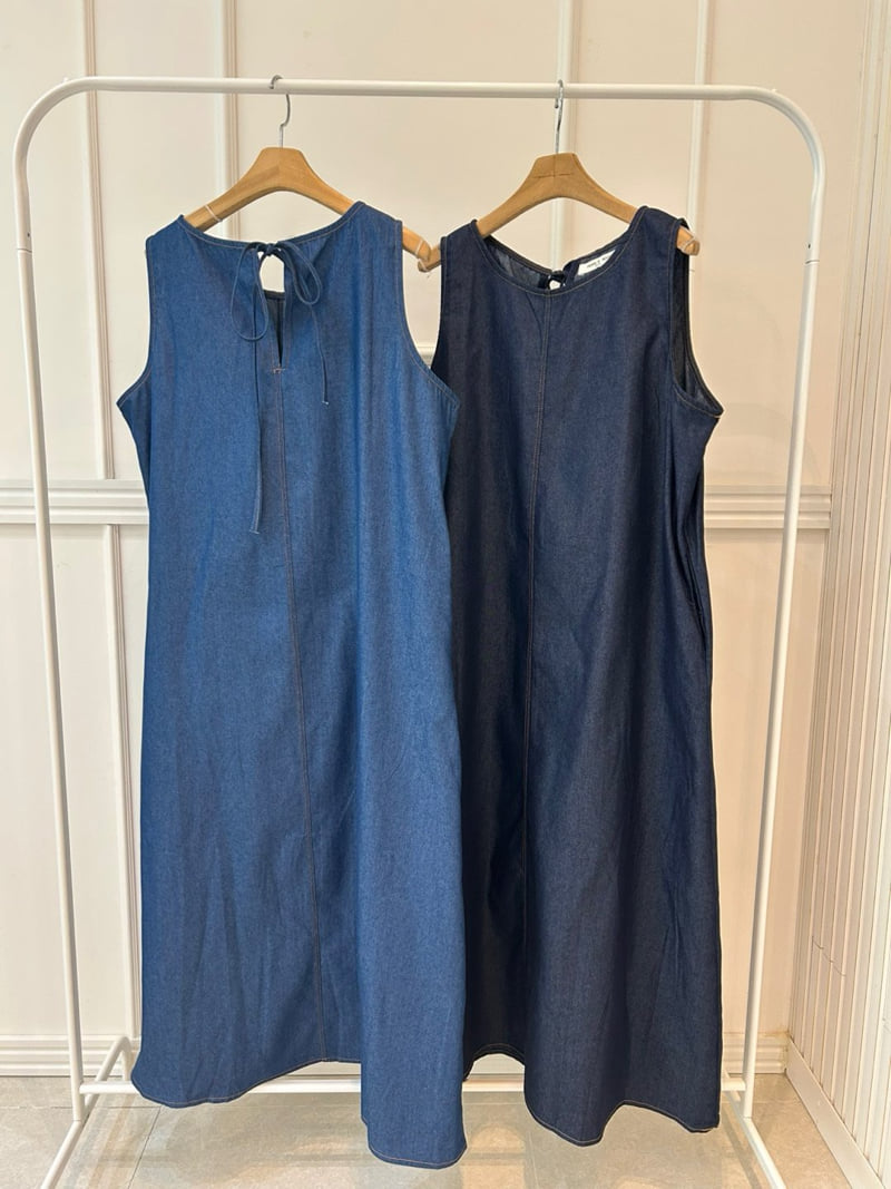 Pearls room - Korean Women Fashion - #womensfashion - Blue Long One-piece - 12