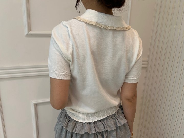 Pearls room - Korean Women Fashion - #womensfashion - Round Collar Knit - 10