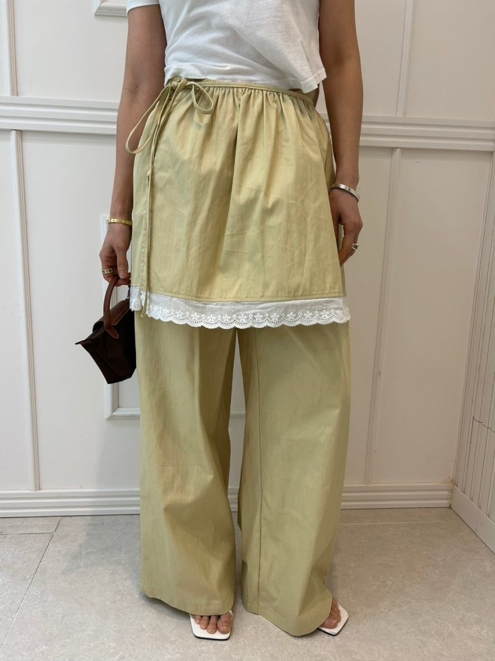 Pearls room - Korean Women Fashion - #womensfashion - Wrap Lace Slacks - 10
