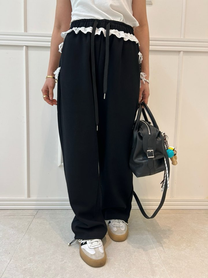 Pearls room - Korean Women Fashion - #womensfashion - Lace String Slacks - 6