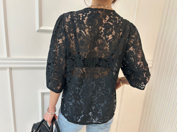 Pearls room - Korean Women Fashion - #womensfashion - Lace Blouse - 5