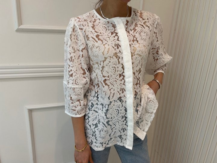 Pearls room - Korean Women Fashion - #womensfashion - Lace Blouse - 7