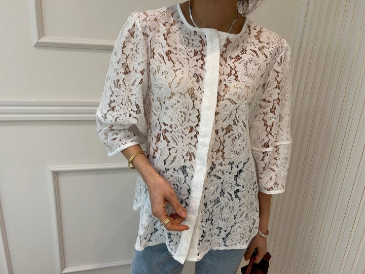 Pearls room - Korean Women Fashion - #womensfashion - Lace Blouse - 9