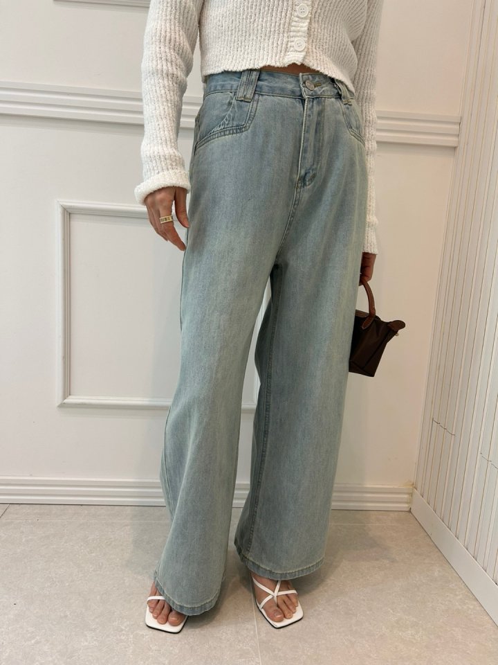 Pearls room - Korean Women Fashion - #womensfashion - Ice Denim Pants - 2