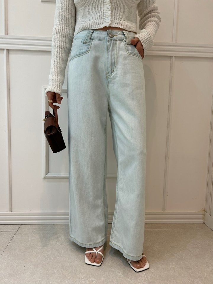 Pearls room - Korean Women Fashion - #womensfashion - Ice Denim Pants - 8