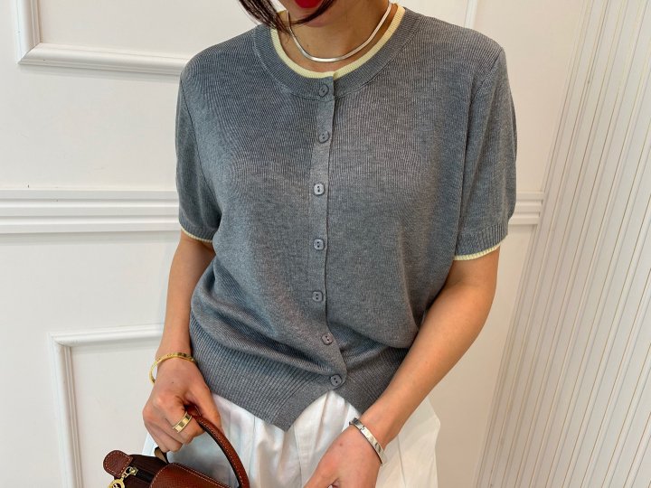 Pearls room - Korean Women Fashion - #womensfashion - Colored Round Cardigan