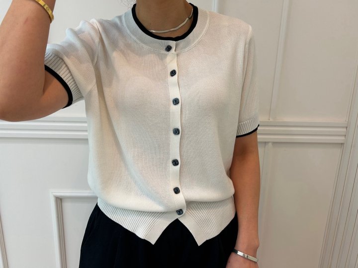 Pearls room - Korean Women Fashion - #womensfashion - Colored Round Cardigan - 11