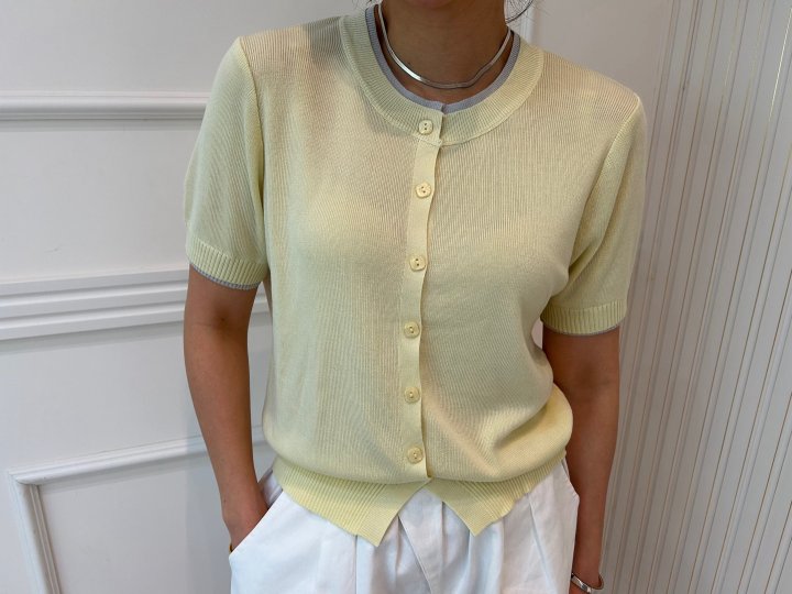 Pearls room - Korean Women Fashion - #womensfashion - Colored Round Cardigan - 5