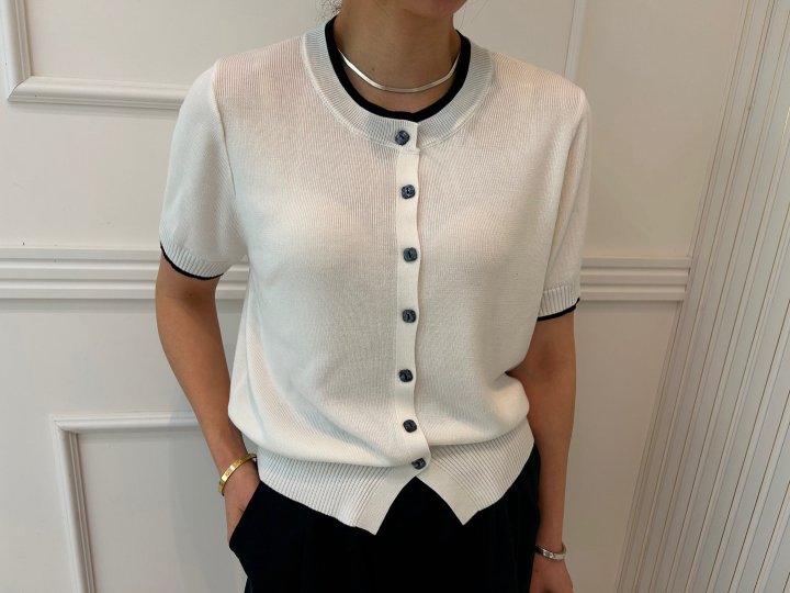Pearls room - Korean Women Fashion - #womensfashion - Colored Round Cardigan - 9