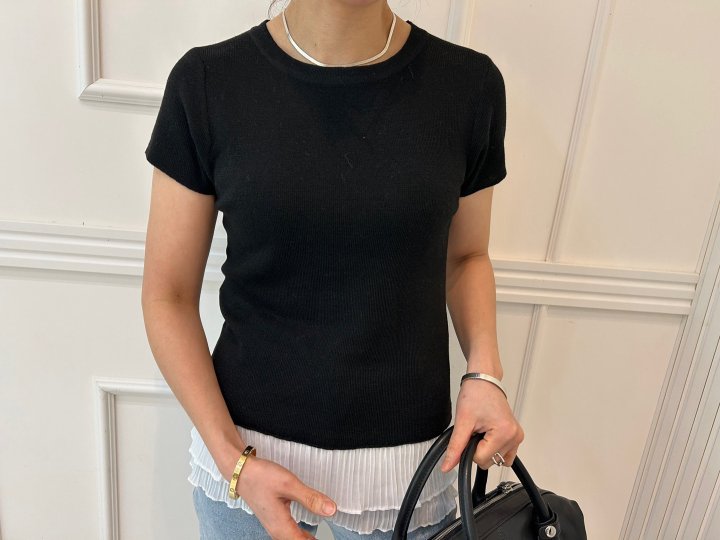 Pearls room - Korean Women Fashion - #womensfashion - Pleats Tee - 10