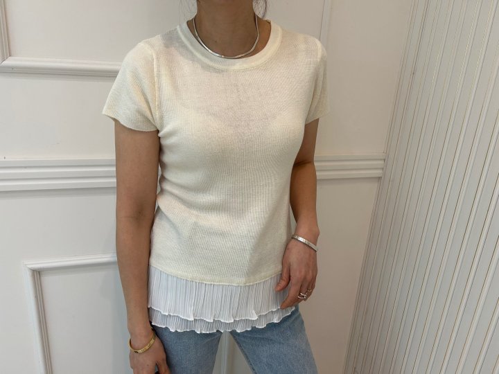Pearls room - Korean Women Fashion - #womensfashion - Pleats Tee - 6