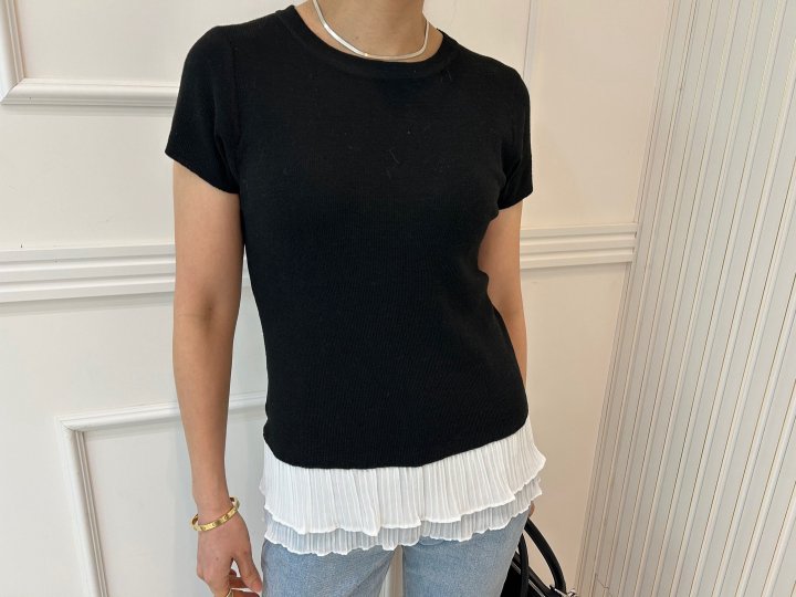 Pearls room - Korean Women Fashion - #womensfashion - Pleats Tee - 8