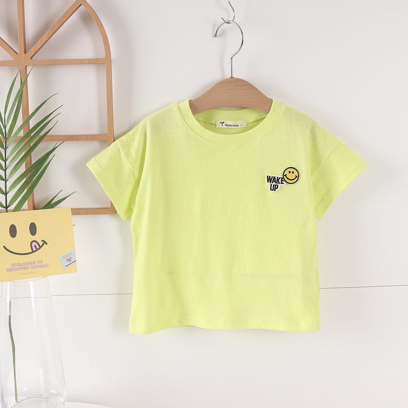 Pepper Mint - Korean Children Fashion - #Kfashion4kids - Plain Smile Tee - 7