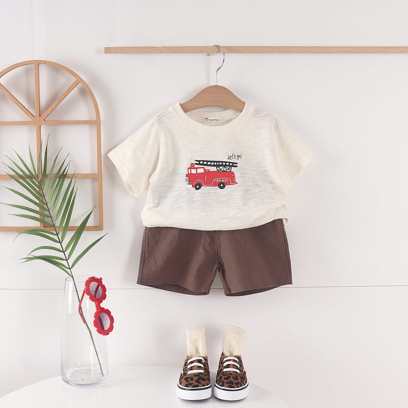 Pepper Mint - Korean Children Fashion - #Kfashion4kids - Fire Truck Tee - 6