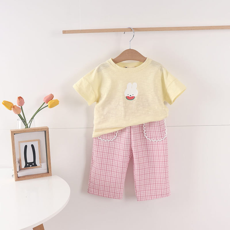 Pepper Mint - Korean Children Fashion - #Kfashion4kids - Watermelon Rabbit Tee - 6