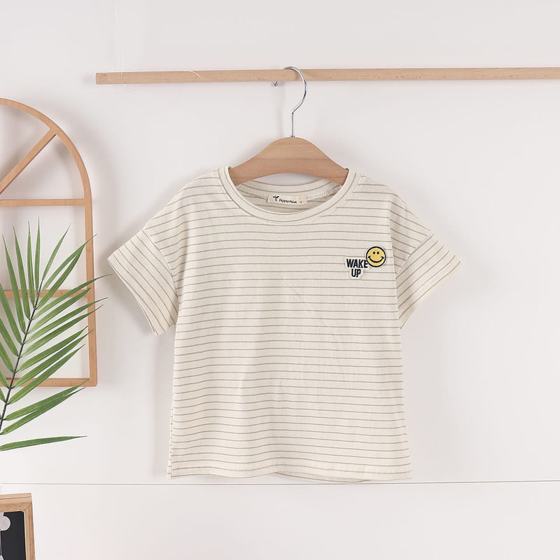 Pepper Mint - Korean Children Fashion - #childofig - Stripe Smile Tee - 6