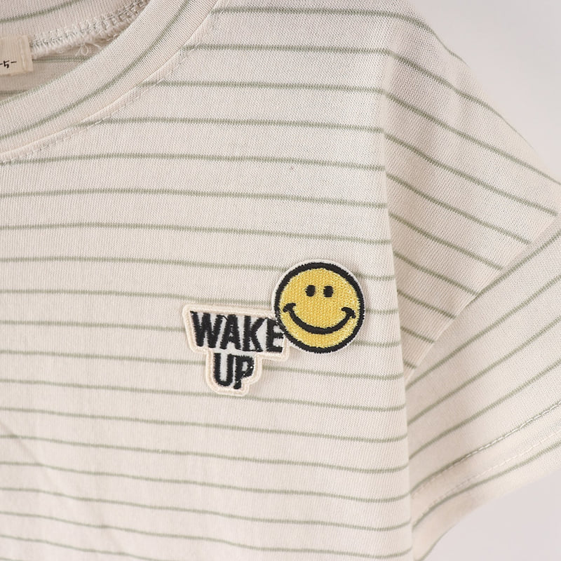 Pepper Mint - Korean Children Fashion - #childofig - Stripe Smile Tee - 7